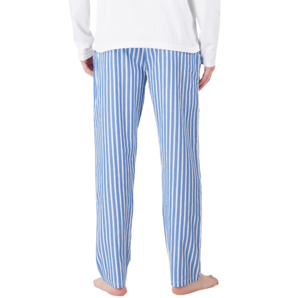 Men’s Cotton Nightwear Set (White & Blue) - Image 5