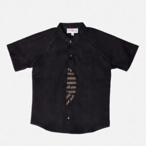 Textured Shirt with Raglan Sleeves & Panels