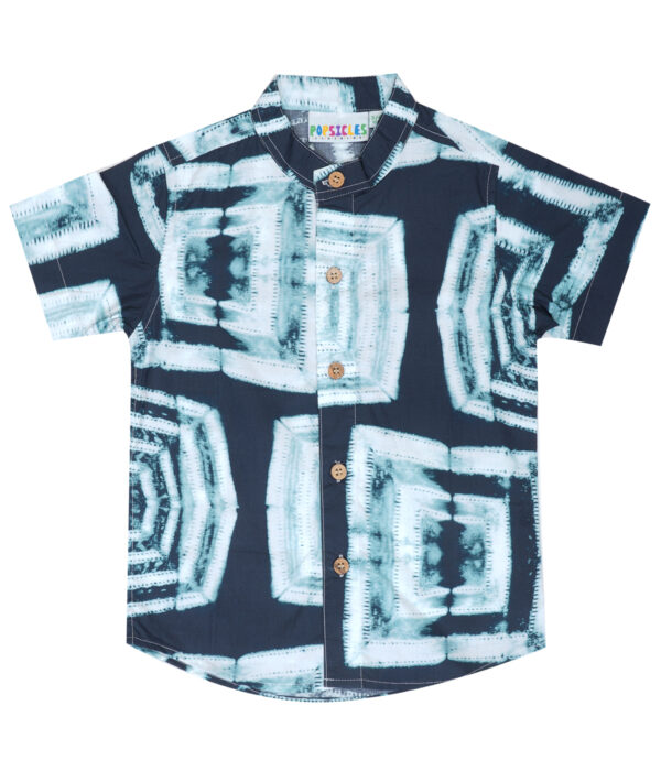Black and Green Printed Boys Tie Dye Shirt