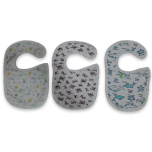 Organic Natural Bibs with Velcro | 3 pieces pack