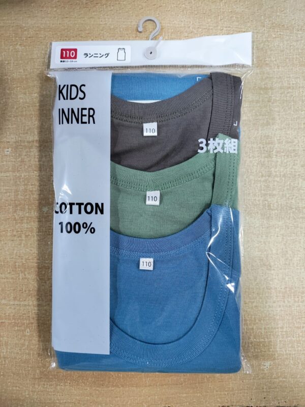 Boy's Tank Top | 100% Cotton, 1x1 RIB, 170 GSM | Blue, Olive Green & Grey